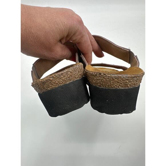 NAOT Susan metallic Leather Slides Size 37/ US 6 EUC - Picture 5 of 7